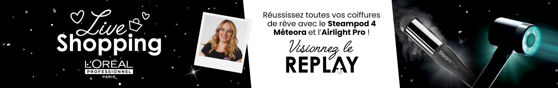 Visionnez le replay du live shopping coiffures de rêve !