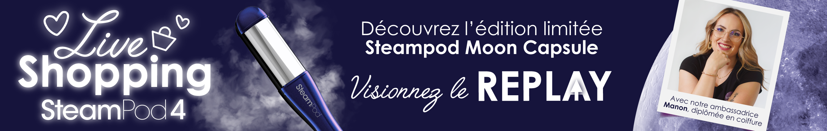 SteamPod 4 Édition Limitée Moon Capsule - Lisseur-Boucleur Vapeur