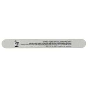 Lime &agrave; ongles 2 faces lavable 240/240 zebra, pour ongles artificiels
