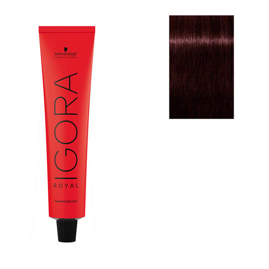 Coloration permanente Igora Royal 5-819 ch&acirc;tain clair nocturne rouge cendr&eacute; violet
