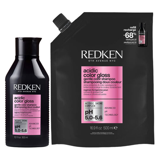Shampooing doux couleur Acidic Color Gloss 300ml + recharge 500ml