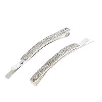 Barrettes argentées à strass 2 rangées