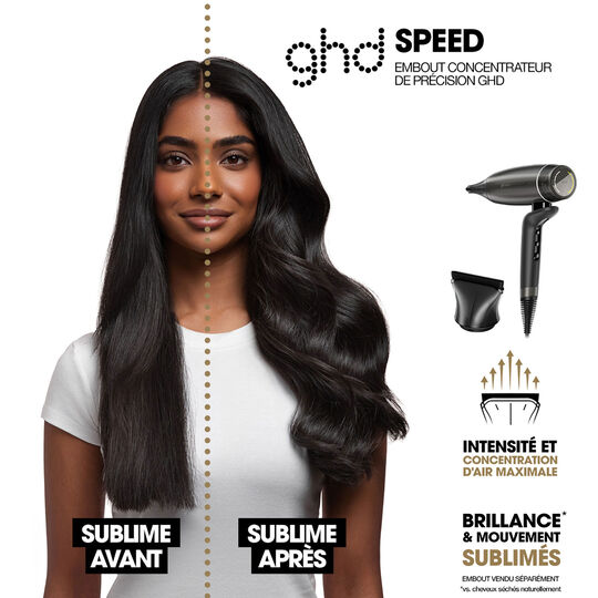 S&egrave;che-cheveux Speed + embout pr&eacute;cis + spray volume