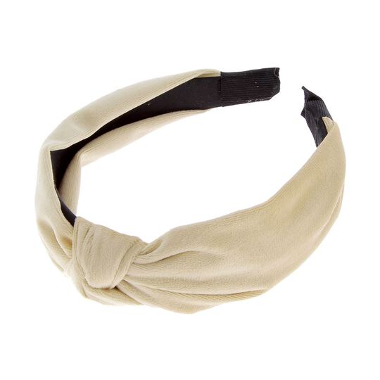 Serre-t&ecirc;te avec noeud beige