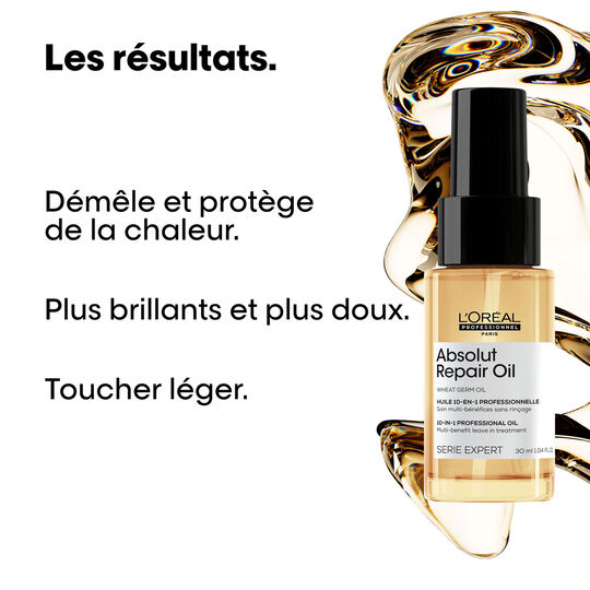 Huile 10 en 1 pour cheveux normaux &agrave; sensibilis&eacute;s Absolut Repair 30 ml