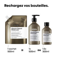 Shampooing réparateur Absolut Repair Molecular recharge 500ml,  Shampooing réparateur Absolut Repair Molecular recharge 500ml