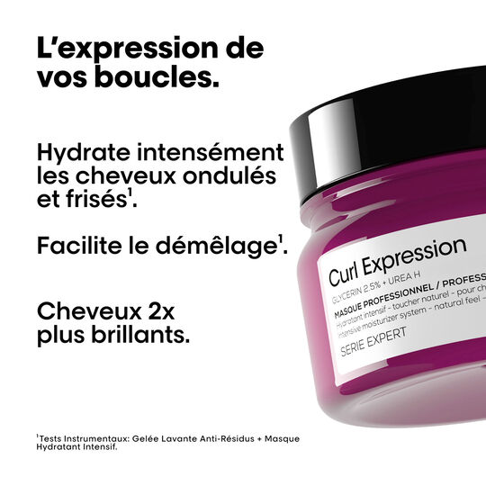 Masque hydratant intensif pour cheveux bouclés Curl Expression 250ml