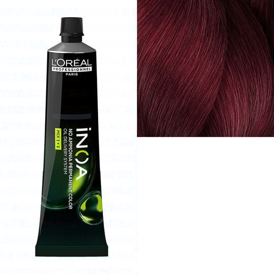Coloration sans ammoniaque Inoa 5.62 châtain clair rouge irisé carmilane