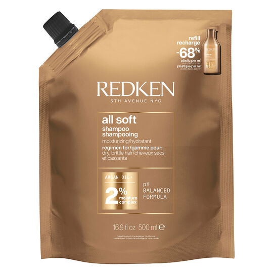 Shampooing hydratant pour cheveux secs et sensibilisés All Soft recharge 500 ml