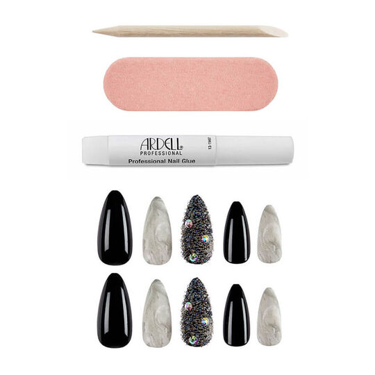 Faux ongles Nail Addict marble & diamonds,  Faux ongles Nail Addict marble & diamonds