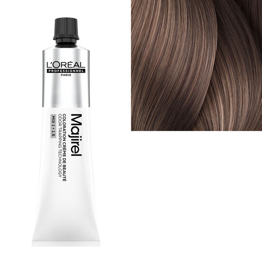 Coloration cr&egrave;me de beaut&eacute; Majirel 8.21 blond clair iris&eacute; cendr&eacute;