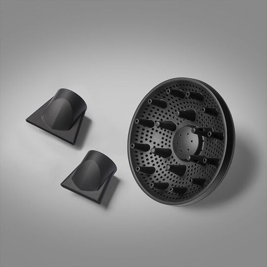 Sèche cheveux Falco gris métallisé et or