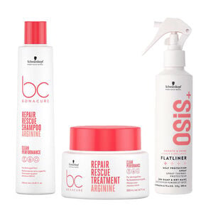 Rituel pour cheveux ab&icirc;m&eacute;s BC Repair Rescue et Osis+