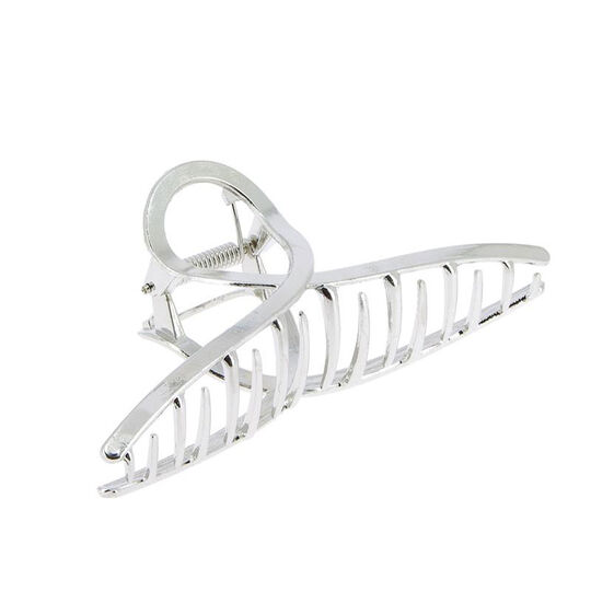 Pince croco métallique infini argent brillant