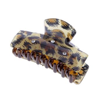Pince croco léopard 3 strass