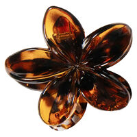 Pince croco fleur de tiar&eacute; marron