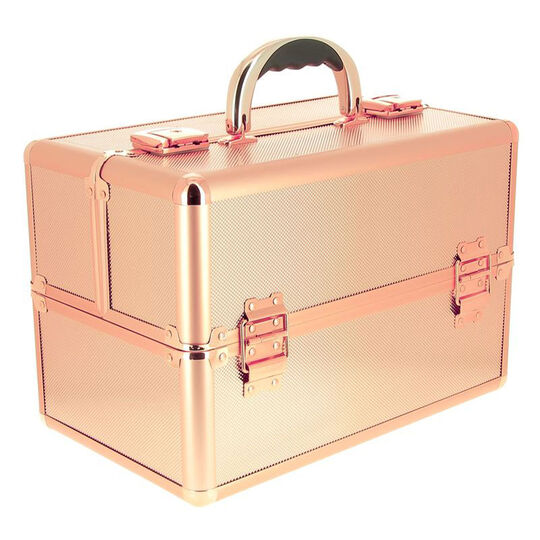 Valise &agrave; main rose m&eacute;tallis&eacute;e