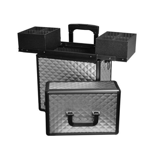Valise 2 &eacute;tages argent&eacute;e 3D
