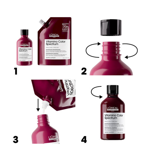 Shampooing fixateur de couleur Vitamino Color Spectrum recharge 500ml