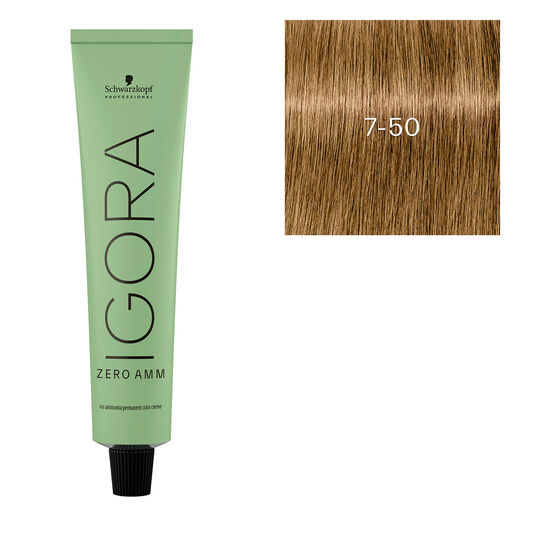 Coloration Igora Zero Amm 7-50 blond cover dor&eacute;