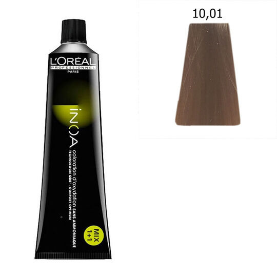 Inoa Coloration sans ammoniaque 10.01 blond tr&egrave;s tr&egrave;s clair naturel cendr&eacute;