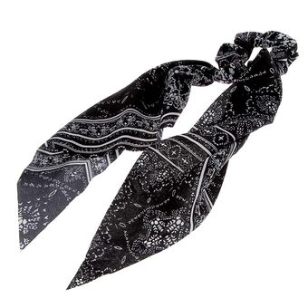 Chouchou foulard façon bandana noir