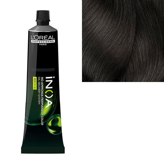 Coloration sans ammoniaque Inoa 5.1 ch&acirc;tain cendr&eacute;