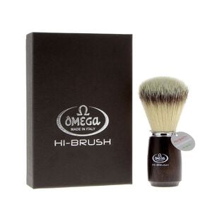Blaireau de rasage synthétique "Hi Brush" manche bois noir,  Blaireau de rasage synthétique "Hi Brush" manche bois noir
