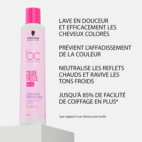Shampooing argent pour cheveux gris et blancs BC Color Freeze Silver 1000ml