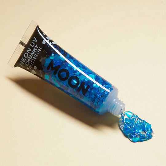 Gel néon à grosses paillettes Moon Glow bleu