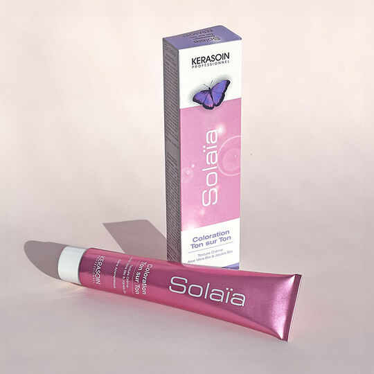 Coloration ton sur ton Solaïa 6.66 blond foncé rouge intense
