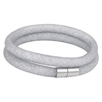 Bracelet strass filet double gris