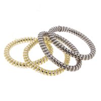 Elastiques scoubidou fins gris et doré