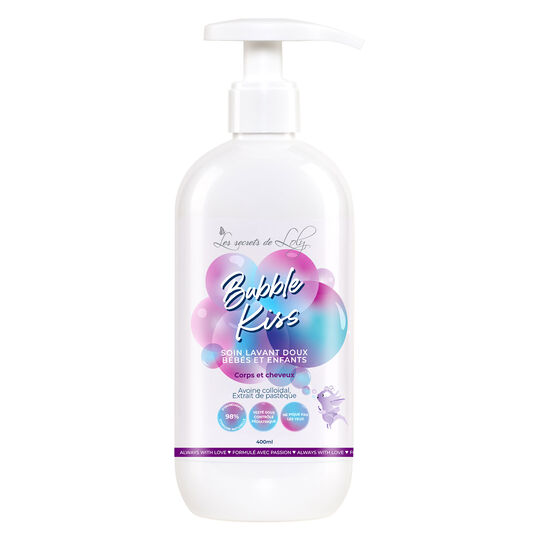 Gel lavant corps et cheveux enfant Bubble Kiss,  Gel lavant corps et cheveux enfant Bubble Kiss