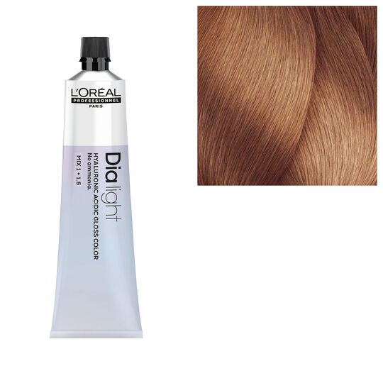 Coloration ton sur ton Dia light Hyaluronic 8.24 blond clair iris&eacute; cuivr&eacute;