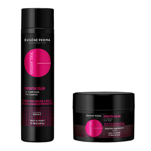 Rituel cheveux color&eacute;s shampooing et masque Essentiel Keratin Color