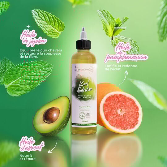 Huile de soin capillaire 3-en-1 Kurl Nutrition