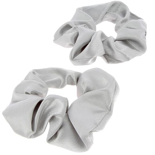 Chouchous satin&eacute;s x 2 argent