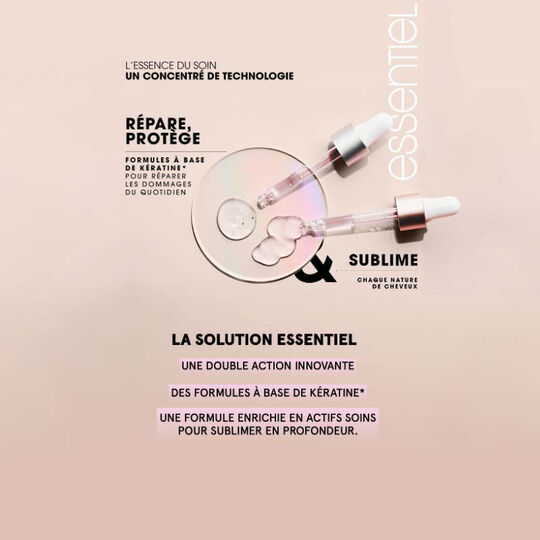 Shampooing 2 en 1 Essentiel Keratin Frizz Control format voyage 100ml