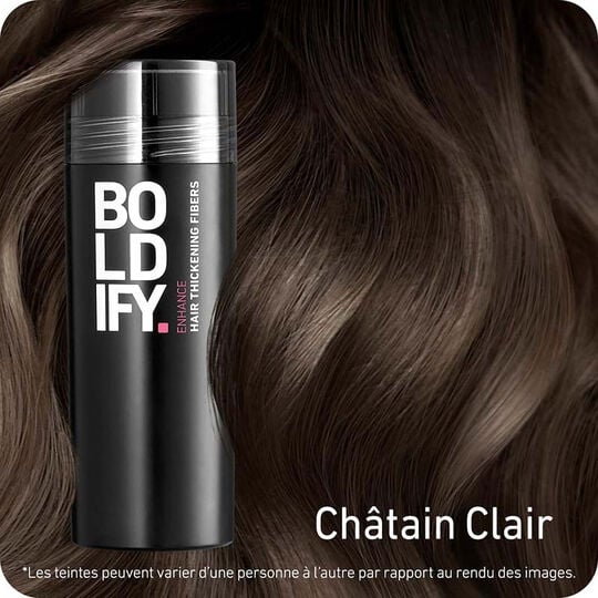 Fibres densifiantes pour cheveux châtain clair