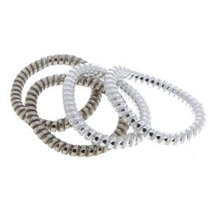 Elastiques scoubidou fins gris et argenté