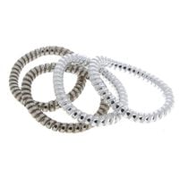 Elastiques scoubidou fins gris et argenté,  Elastiques scoubidou fins gris et argenté