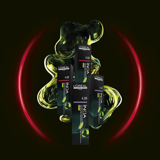 Coloration sans ammoniaque Inoa 4.26 châtain irisé rouge