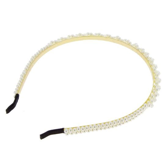 Serre-t&ecirc;te &agrave; perles 2 rangs tr&eacute;ss&eacute;s