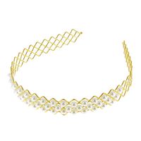 Serre-tête métallique à perles doré,  Serre-tête métallique à perles doré