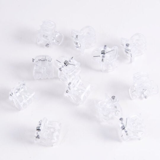 Mini pinces croco transparents 1cm