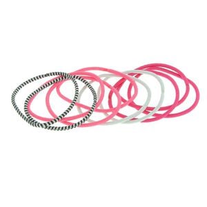 Elastiques color&eacute;s fins rose, blanc, noir