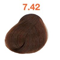 Coloration permanente Majirel 7.42 blond cuivr&eacute; iris&eacute;