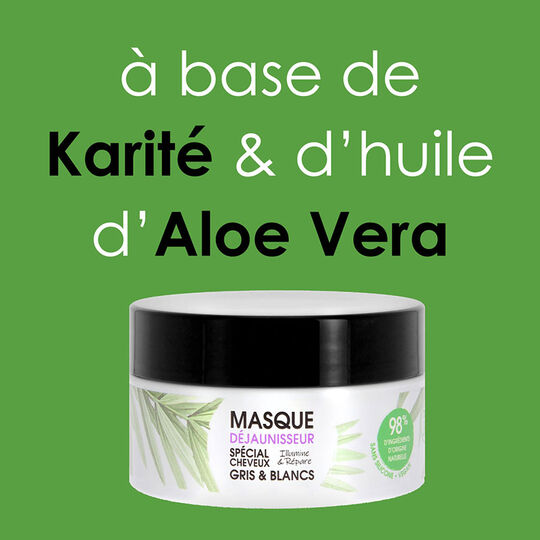 Masque d&eacute;jaunisseur cheveux gris & blancs Gamme Nature