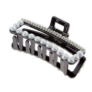 Pince croco strass et perles rectangle